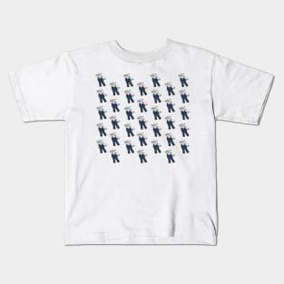 Blue Drama Hippo Pattern Digital Art | Melanie Jensen Illustrations Kids T-Shirt